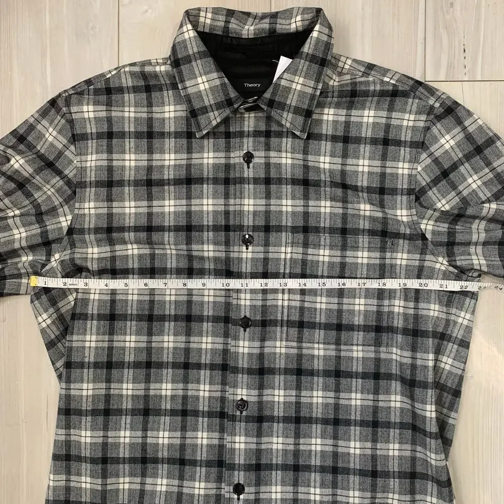 Theory Men's Plaid Button Down Shirt Size L - Picture 2 of 5